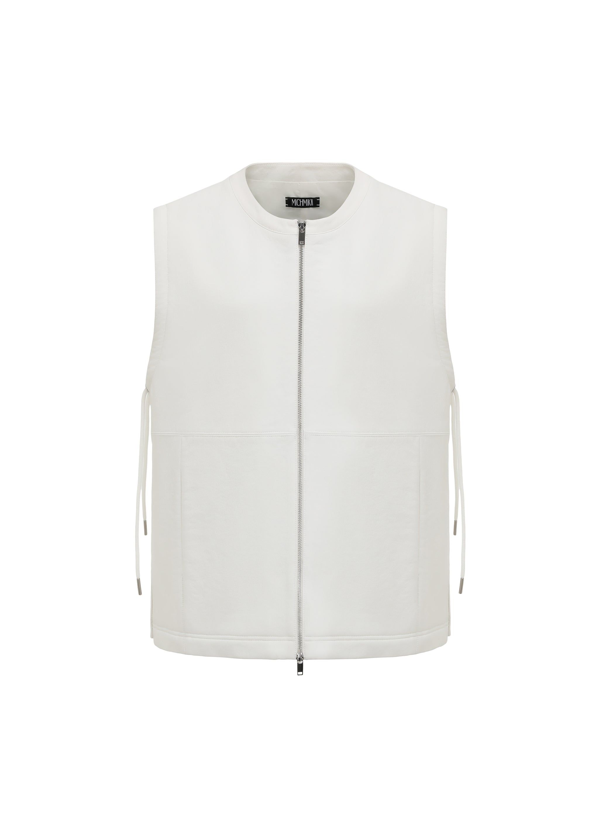 Zip-Up Gilet in White | MICHMIKA